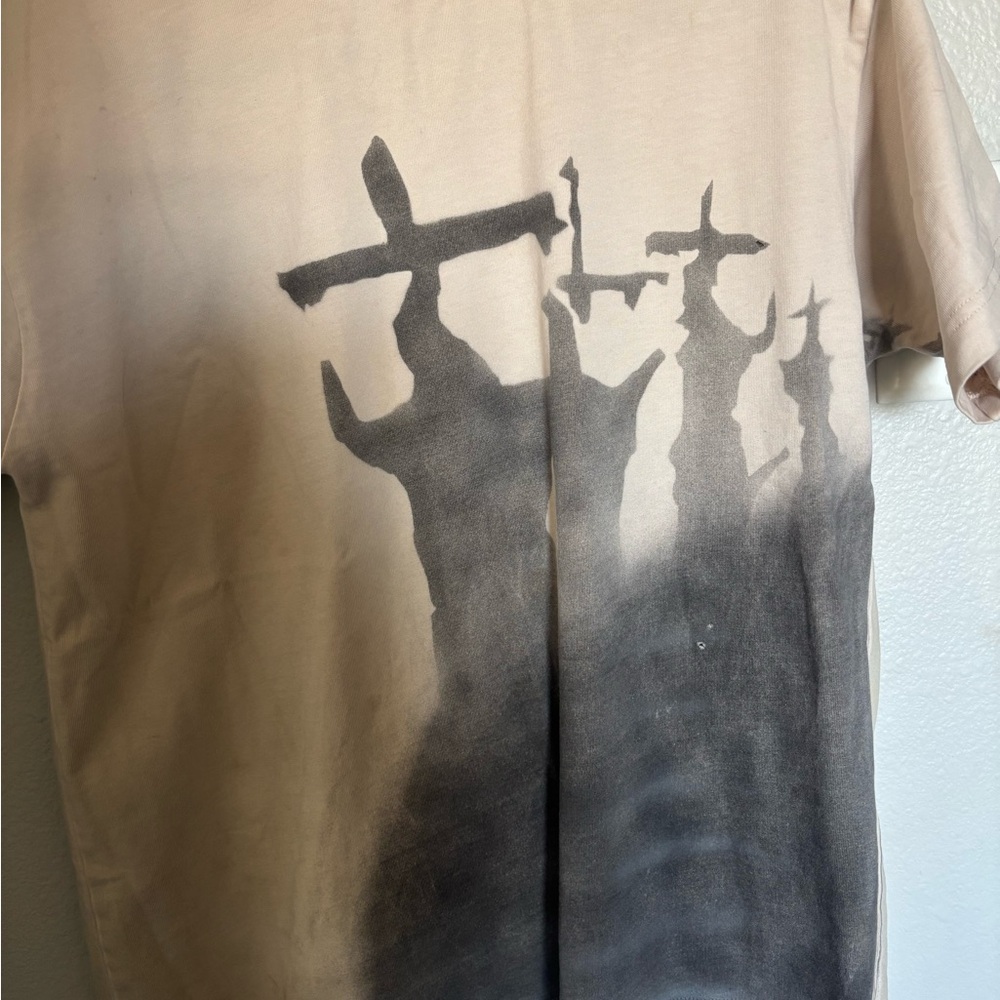 Men's Graphic Tee in Cream and Black